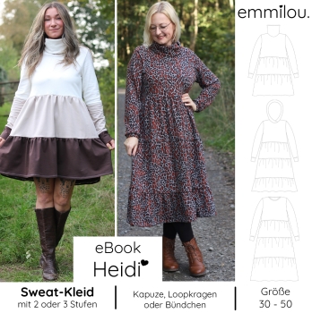 eBook Sweat-Kleid "Heidi" Größe 30-50 Schnittmuster & Nähanleitung